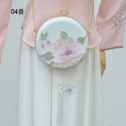 【SHULIシリーズ】チャイナ風 バッグ パーティーバッグ 結婚式 手持ちショルダー 刺繍 サークル 5タイプ選択可