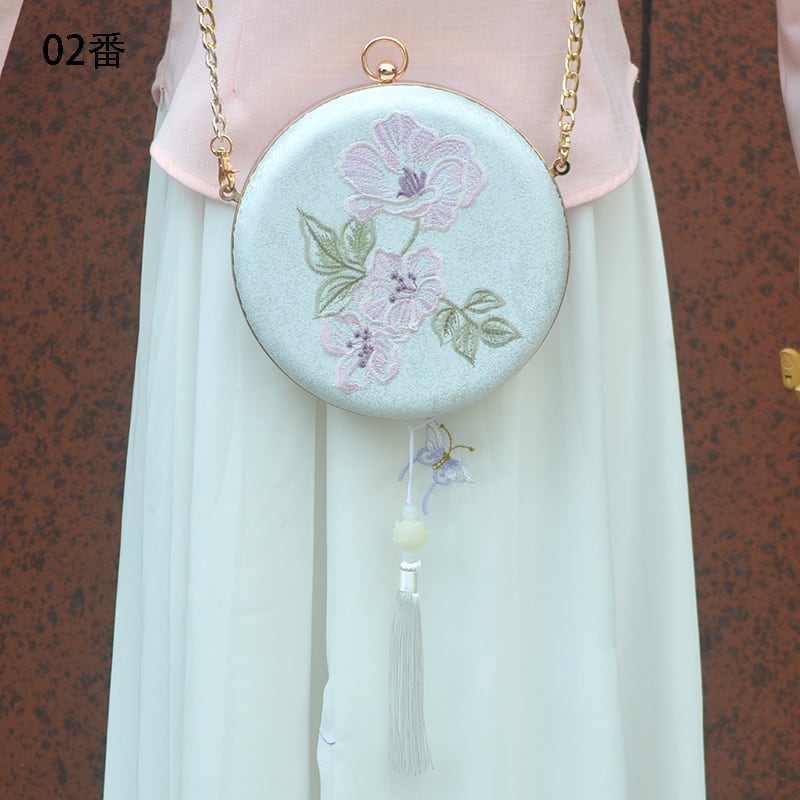 【SHULIシリーズ】チャイナ風 バッグ パーティーバッグ 結婚式 手持ちショルダー 刺繍 サークル 5タイプ選択可