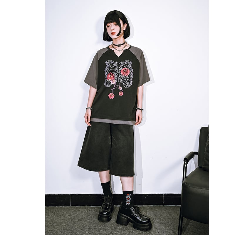 【古怪舍---七分緯度シリーズ】デニムパンツ ボトムス ショートパンツ 着痩せ 七分丈 レディース おしゃれ カジュアル