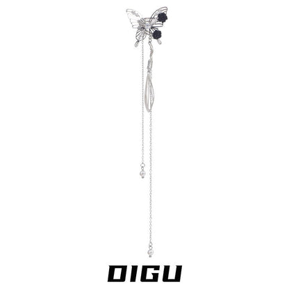 【DIGUシリーズ】チャイナ風イヤーカフ 1個 レディース 蝶々デザイン ロング丈 左耳OR右耳用 アクセサリー 小物