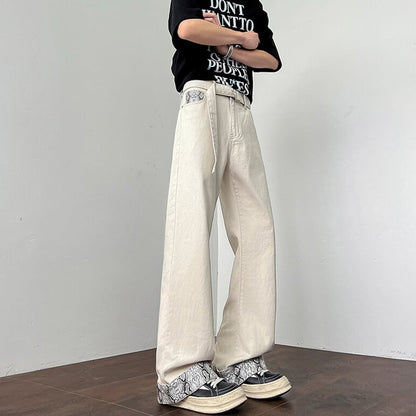 【KADISHOUシリーズ】カジュアルムパンツ ズボン ボトムス 男女兼用 メンズ 切り替え 蛇紋 3色展開