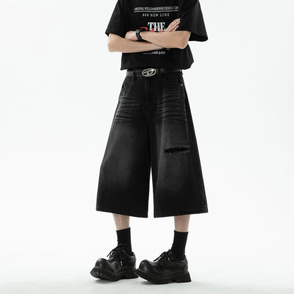 【KADISHOUシリーズ】カジュアルパンツ 七分丈 デニムパンツ ズボン ボトムス 男女兼用 メンズ レディース ブルー ブラック