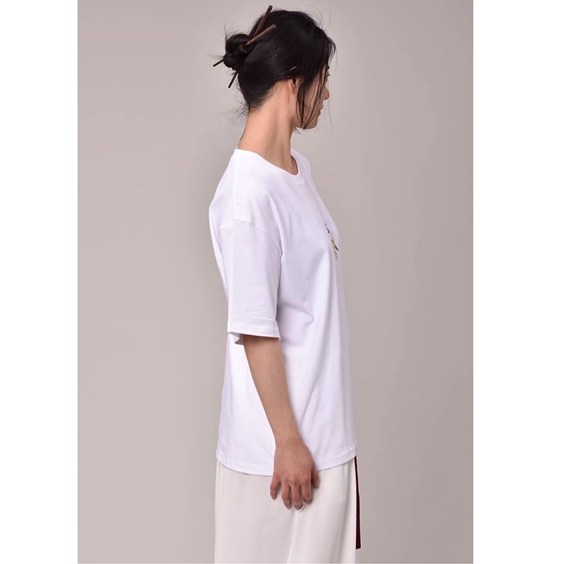 【無夢記シリーズ】★チャイナ風TシャツOR短パン★ 半袖Tシャツ 文字柄 3COLOR 男女兼用 メンズ 大きいサイズ