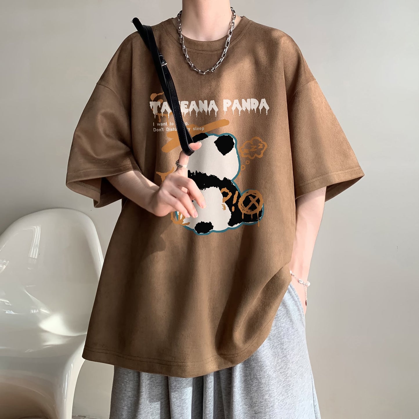 【SENSUシリーズ】パンダデザイン 半袖 Tシャツ 9色展開 トップス 男女兼用 大きいサイズ 人気カラー