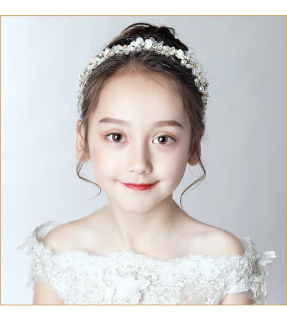 子供用ヘアアクセサリー 髪飾り ヘッドドレス キッズ 結婚式 ウェディング 入学式 入園式 発表会 卒園式 七五三 プレゼント ホワイト 可愛い