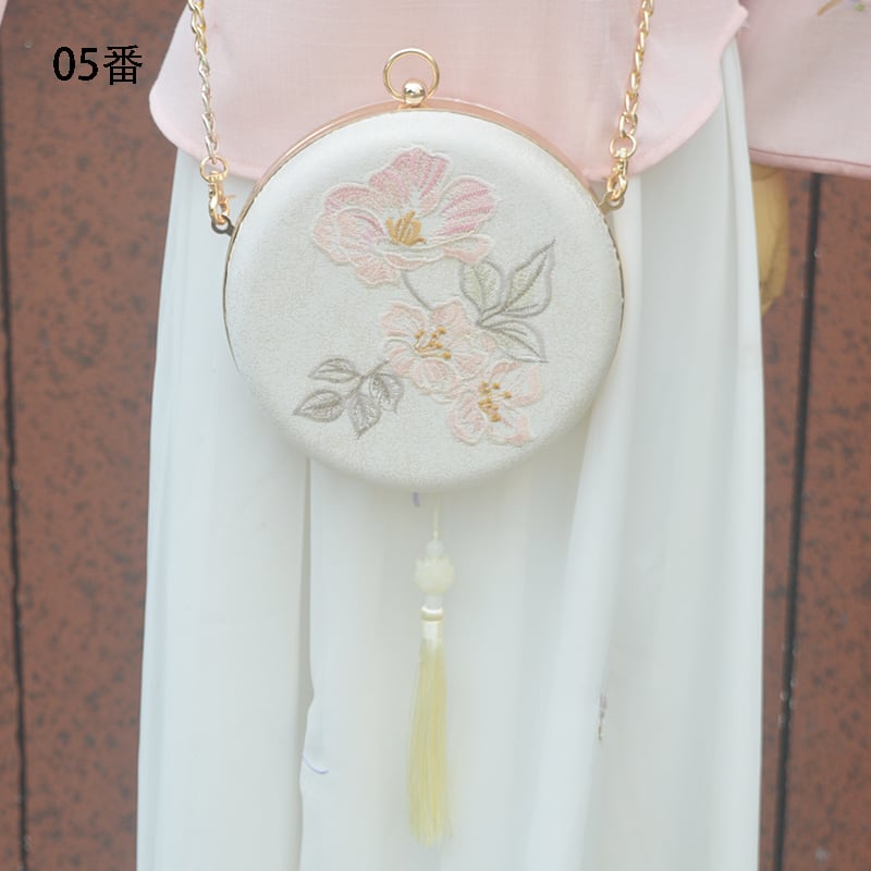 【SHULIシリーズ】チャイナ風 バッグ パーティーバッグ 結婚式 手持ちショルダー 刺繍 サークル 5タイプ選択可