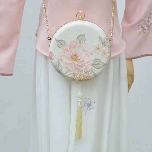 【SHULIシリーズ】チャイナ風 バッグ パーティーバッグ 結婚式 手持ちショルダー 刺繍 サークル 5タイプ選択可