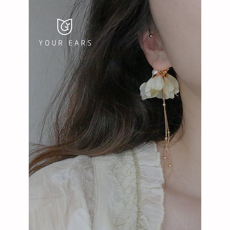 【YOUR EARSシリーズ】チャイナ風耳飾り 3タイプ ピアス イヤリング イヤーフック ペア レディース アクセサリー 花