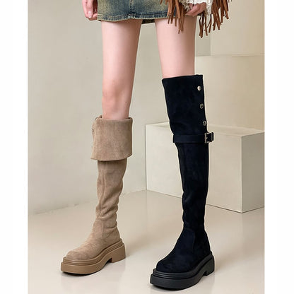 【SSBLシリーズ】ヒール7CM ハイブーツ 3色展開 サイズ35-40 着痩せ ブラック コーヒー色 カーキブラウン レディース