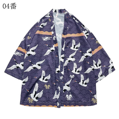 【無夢記シリーズ】チャイナ風アウター 法被 はっぴ 鯉 ゆったり カップル服 メンズ 男女兼用 服装