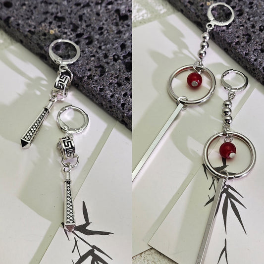 【JULYシリーズ】チャイナ風耳飾り セット 2タイプ選択可能 ピアス イヤリング アクセサリー レディース 合わせやすい
