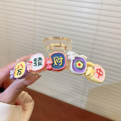 【DREJEWシリーズ】★髪飾り★ ヘアクリップ レディース アクセサリー 彩 可愛い 文字柄 デート 通勤 通学 流行 トレンド おしゃれ - ChinChic