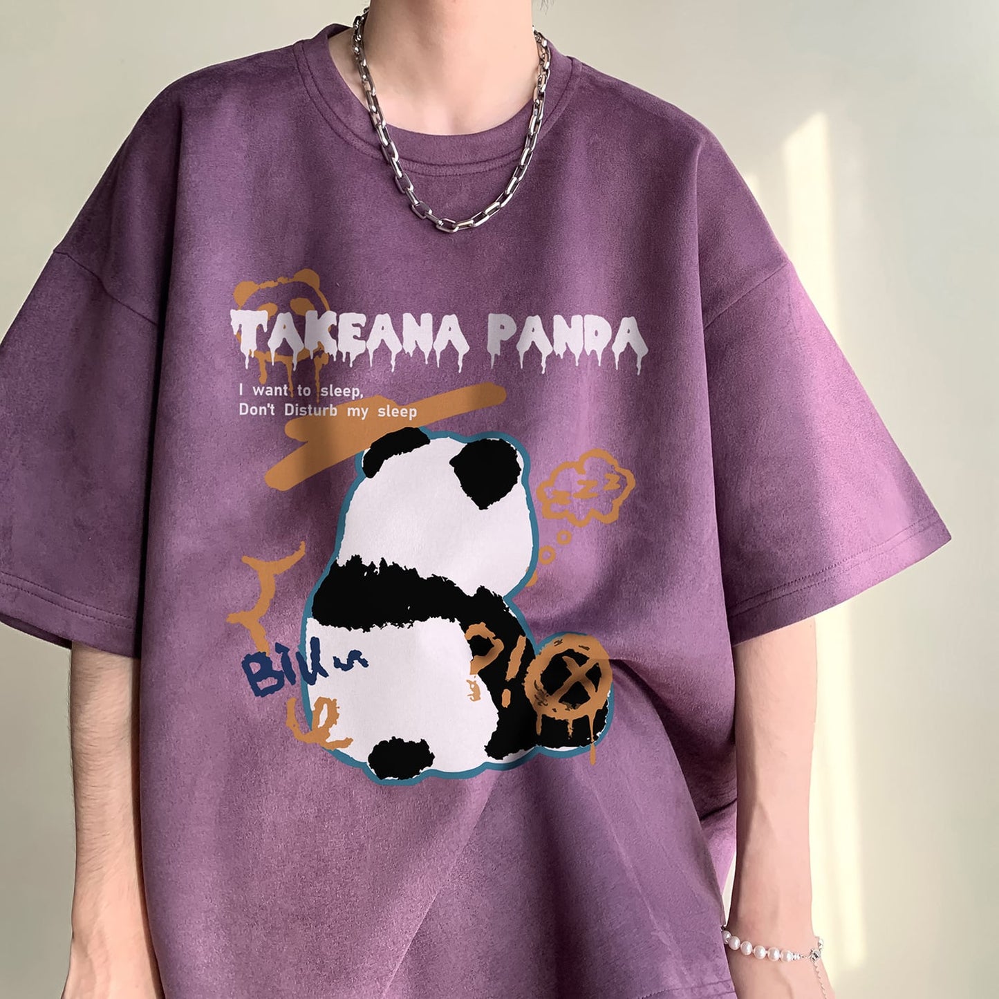 【SENSUシリーズ】パンダデザイン 半袖 Tシャツ 9色展開 トップス 男女兼用 大きいサイズ 人気カラー