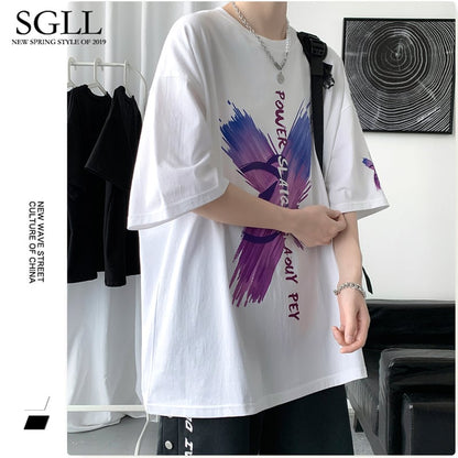 【SGLLシリーズ】Tシャツ 3カラー メンズ レディース 蝶々 夏 黒 白 紫 大きいサイズ