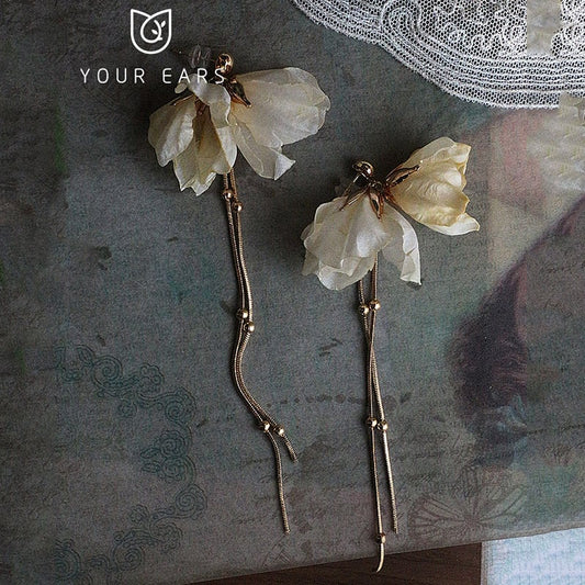 【YOUR EARSシリーズ】チャイナ風耳飾り 3タイプ ピアス イヤリング イヤーフック ペア レディース アクセサリー 花