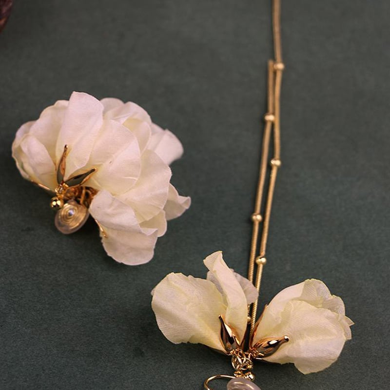 【YOUR EARSシリーズ】チャイナ風耳飾り 3タイプ ピアス イヤリング イヤーフック ペア レディース アクセサリー 花