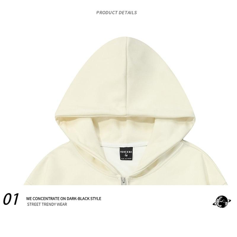 【FEEL LONELYシリーズ】★アウター★ 2COLOR パーカーアウター 男女兼用 メンズ 蝶々 合わせやすい ブラック アプリコット - ChinChic