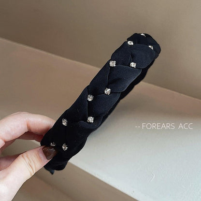 【FOREARSシリーズ】★カチューシャ★ 髪飾り レディースアクセサリー セーム革絨 シンプル ブラック 黒い - ChinChic