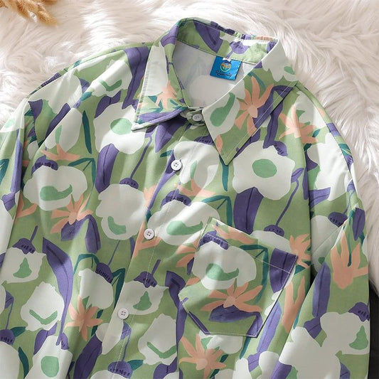 【HTTAOSUPシリーズ】★シャツ★ 2COLOR トップス 半袖シャツ 男女兼用 メンズ M L XL 2XL アロハシャツ - ChinChic