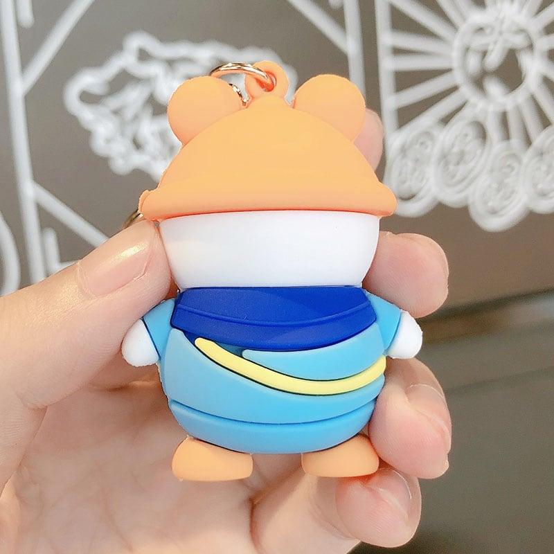 【MEIMEIシリーズ】★キーホルダー★ 3COLOR 青OR黄ORオレンジ 帽子をかぶるダック 飾り物 小物 可愛い 彩 - ChinChic