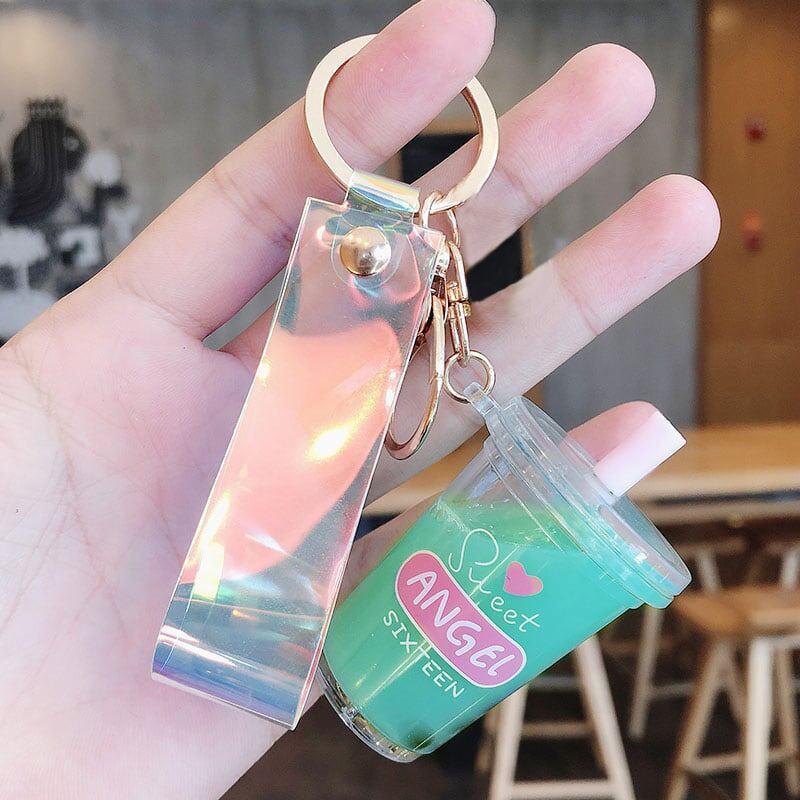 【MEIMEIシリーズ】★キーホルダー★ 4COLOR オレンジORピンクORベージュOR青 タピオカ ミルクティー - ChinChic