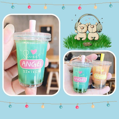 【MEIMEIシリーズ】★キーホルダー★ 4COLOR オレンジORピンクORベージュOR青 タピオカ ミルクティー - ChinChic