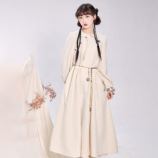 【池夏---初羽シリーズ】★チャイナ風ワンピース★ ベルト付き 中華服 改良漢服 漢元素 可愛い 気質アップ - ChinChic
