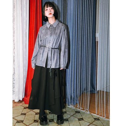 【古怪舍---盤龍シリーズ】★チャイナ風ベルト★ 飾り物 アクセサリー 本革 合金 可愛い ブラック 黒い - ChinChic
