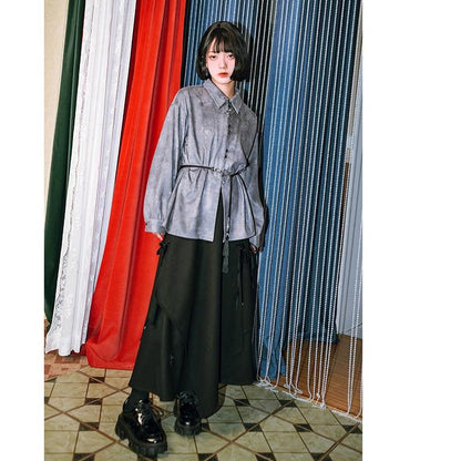 【古怪舍---盤龍シリーズ】★チャイナ風ベルト★ 飾り物 アクセサリー 本革 合金 可愛い ブラック 黒い - ChinChic