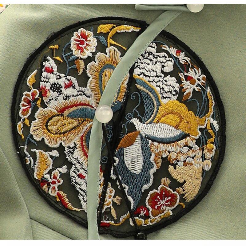 【俏娘魚シリーズ】★チャイナドレス★ 刺繍 普段着 デート 成人式 パーティー ワンピース 緑 グリーン - ChinChic