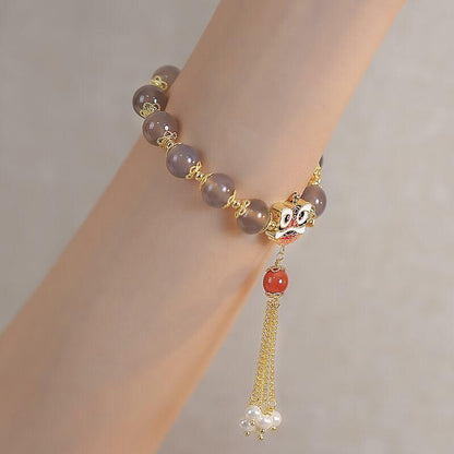 【朱飾閣シリーズ】★チャイナ風ブレスレット★ 腕輪 レディースアクセサリー ライオン フリンジ 可愛い - ChinChic