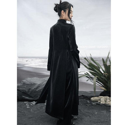 ✿新作！【大青龍肆シリーズ】★カジュアルパンツ★ ズボン ボトムス PU ブラック 黒い かっこいい ガウチョパンツ - ChinChic