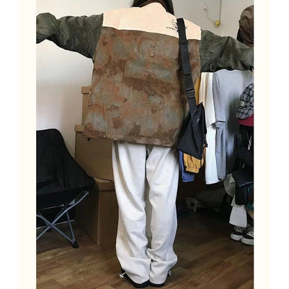 【XLQSシリーズ】★ジャケット★ アウター 男女兼用 メンズ スエード レトロ 配色 個性的 デザイン性有り - ChinChic