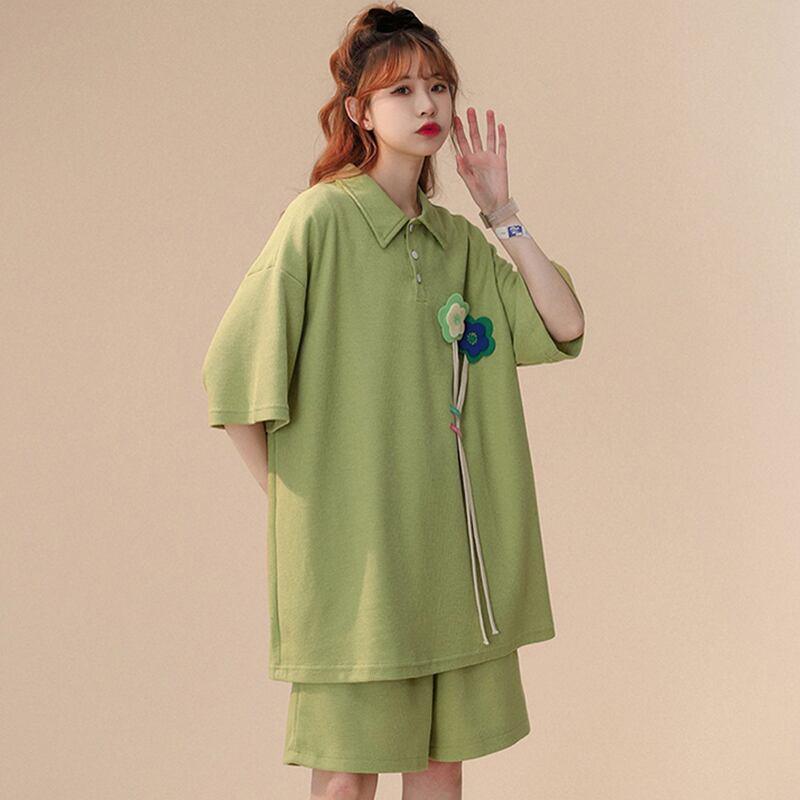 【YOUZIROUシリーズ】★セットアップ★ 2COLOR POLOシャツ+短パン 男女兼用 メンズ 半袖 2点セット 夏服 カジュアル - ChinChic